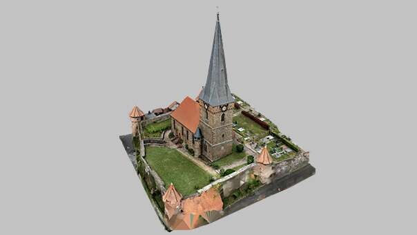 Digitaler Zwilling Graphik Wehrkirche 