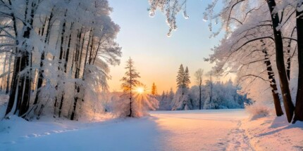 Winterlandschaft im Abendlicht