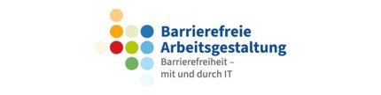 Logo Barrierefreie Arbeitsgestaltung. Barrierefreiheit - mit und durch IT