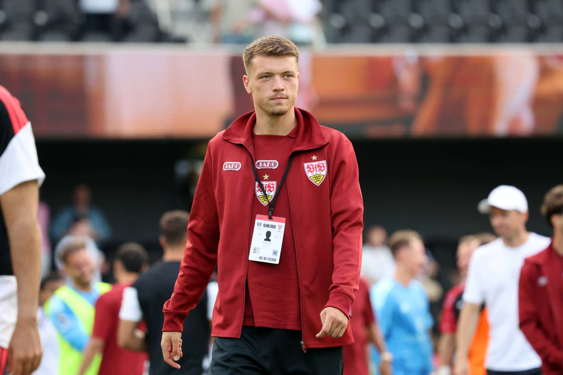 Stuttgarts Neuzugang Dzenan Pejcinovic vor dem Testspiel gegen den FC Fulham, 15.08.2026