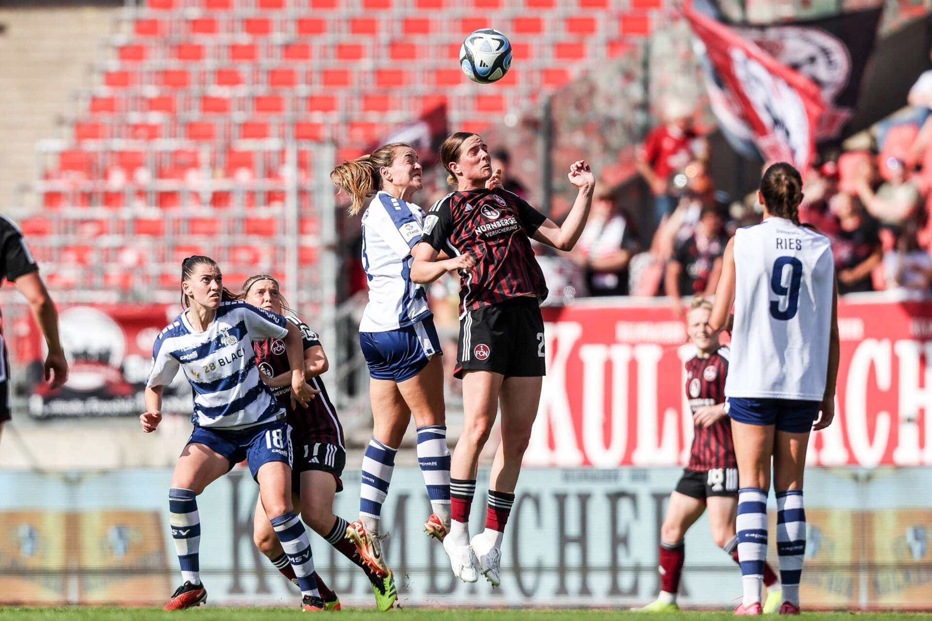 Spielerinnen des  1. FC Nürnberg und des MSV Duisburg während der Frauen Bundesliga-Begegnung am 20.05.2024

Saison 2023/24, 22.Spieltag