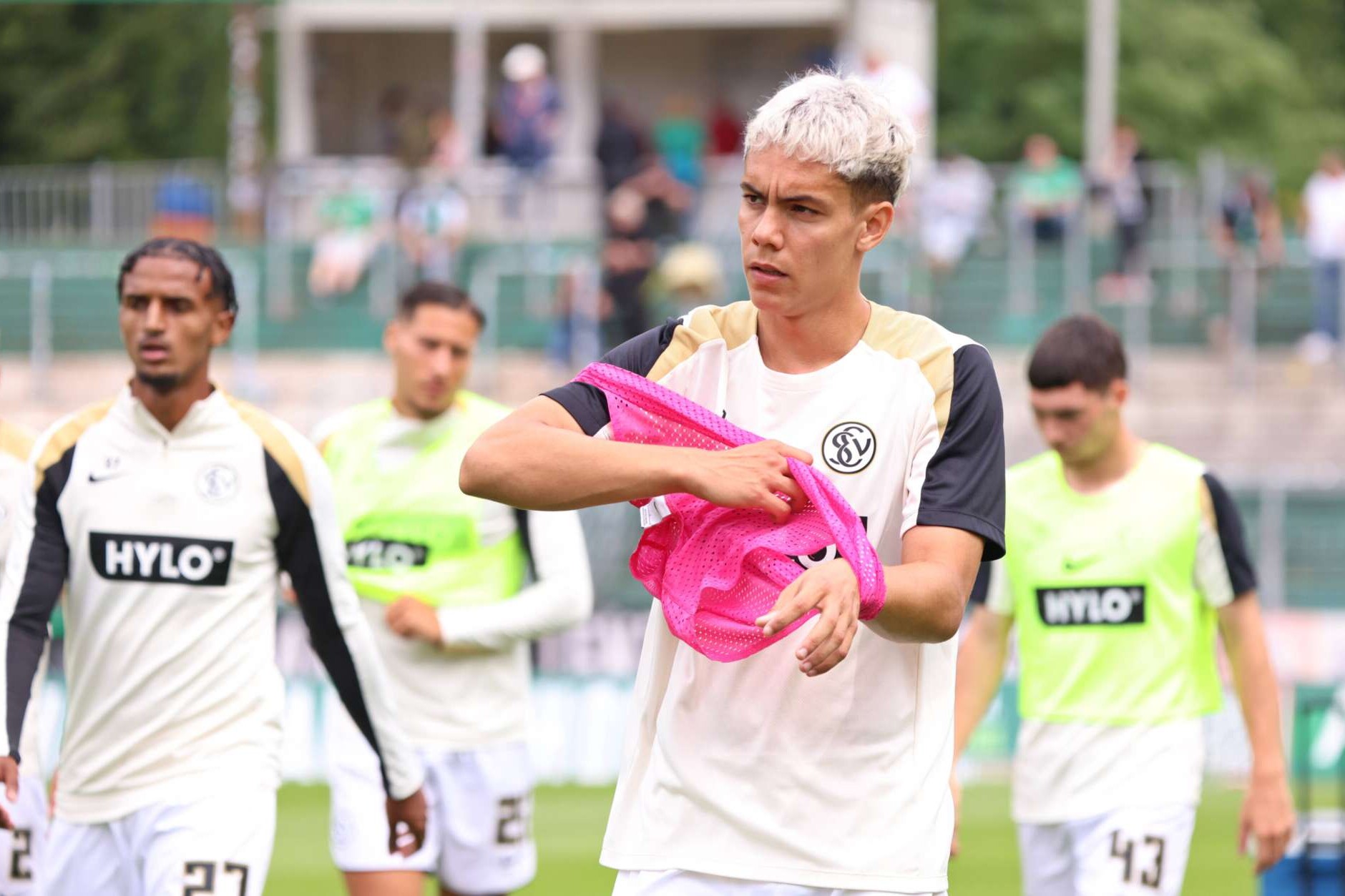 Frederik Schmahl vom SV Elversberg während eines Testspiels gegen den FC Homburg, 27.07.2025