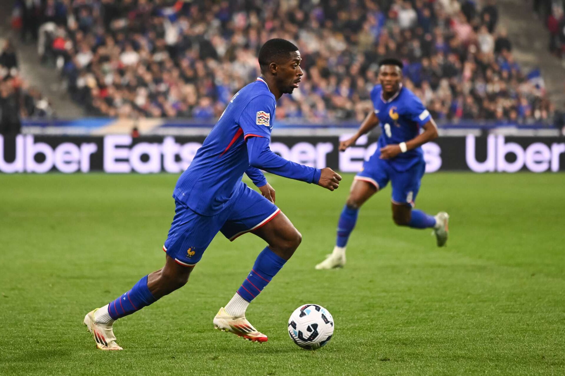 Der französische Nationalspieler Ousmane Dembele während des Nations League-Spiels zwischen Frankreich und Kroatien, 23.03.2025