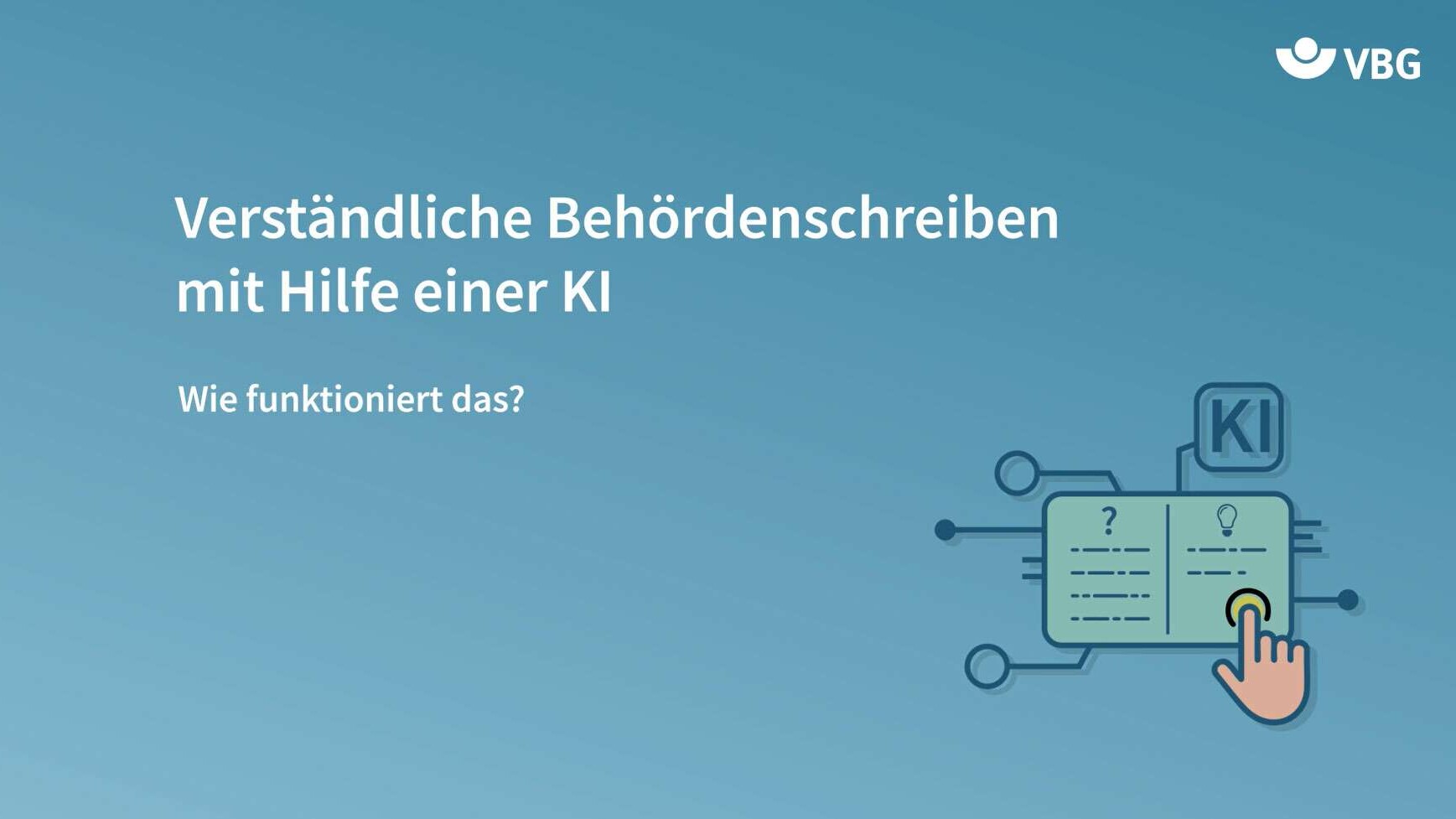 VBG Klartext KI Anwendung Erklärvideo Vorschaubild