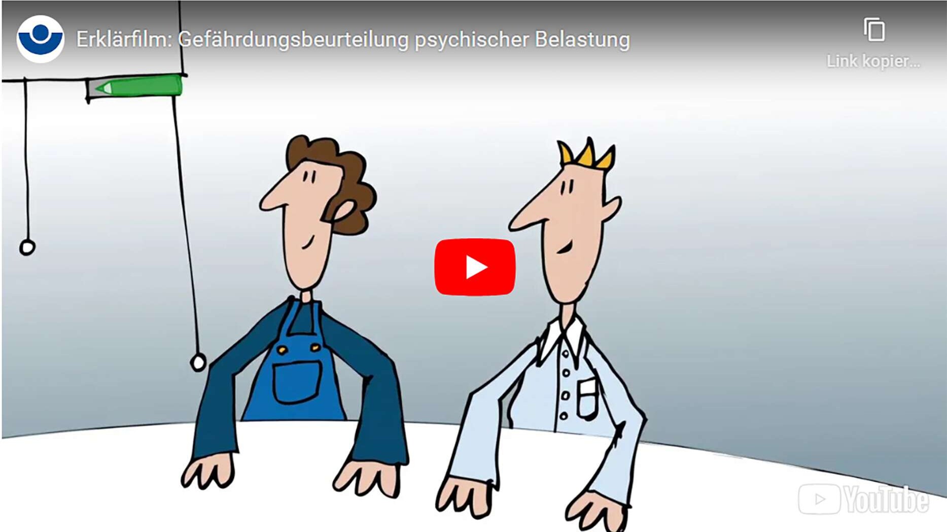 Startbild des Videos "Gefährdungsbeurteilung psychischer Belastung", Herausgeber BG BAU