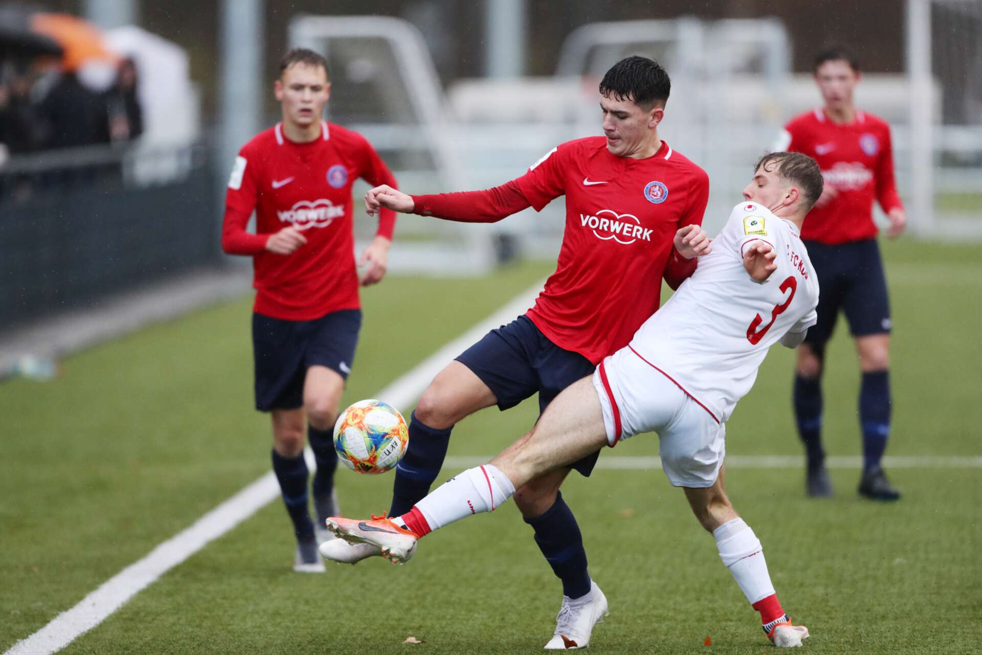 U17-Nachwuchsspieler Ben Decker vom 1. FC Köln im Spiel gegen den Wuppertaler SV  (B Junioren Bundesliga West) 