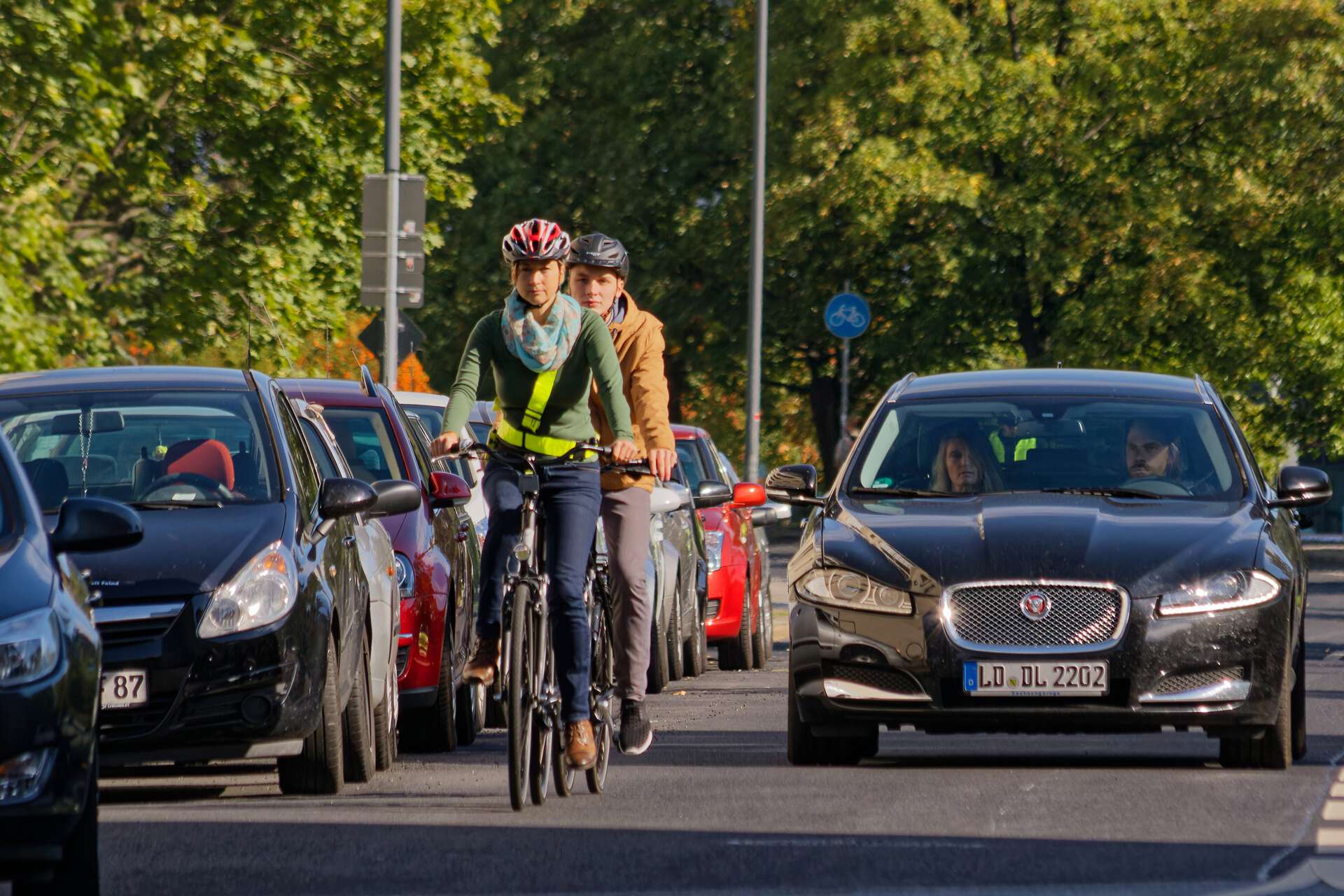 Dresden – Bild zum Thema Verkehrrsicherheit. Fotosession mit VBG-Beschäftigten.