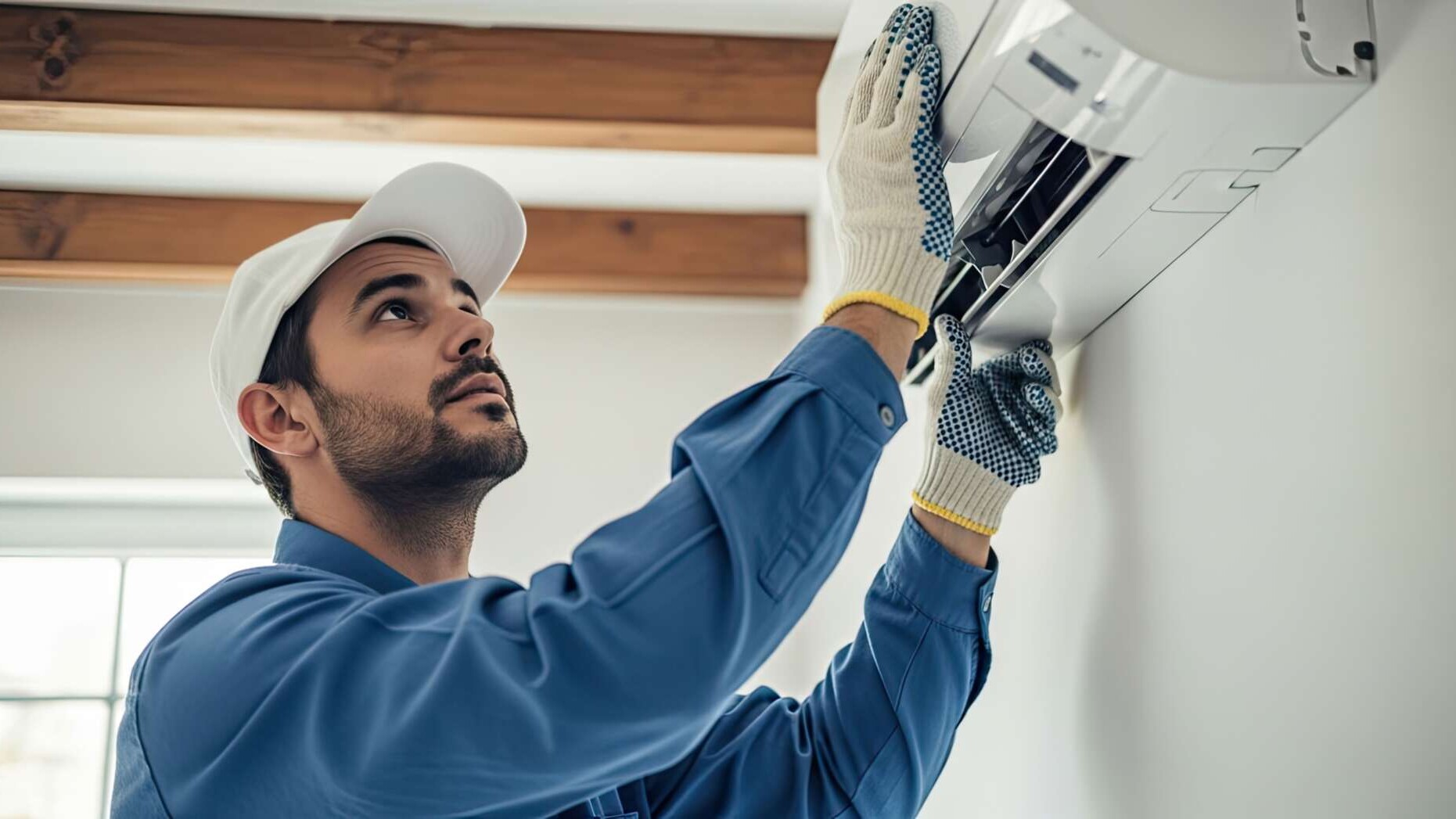 Techniker installiert Klimaanlage