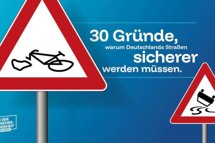 Tag der Verkehrssicherheit Verkehrsschild mit defektem Fahrrad