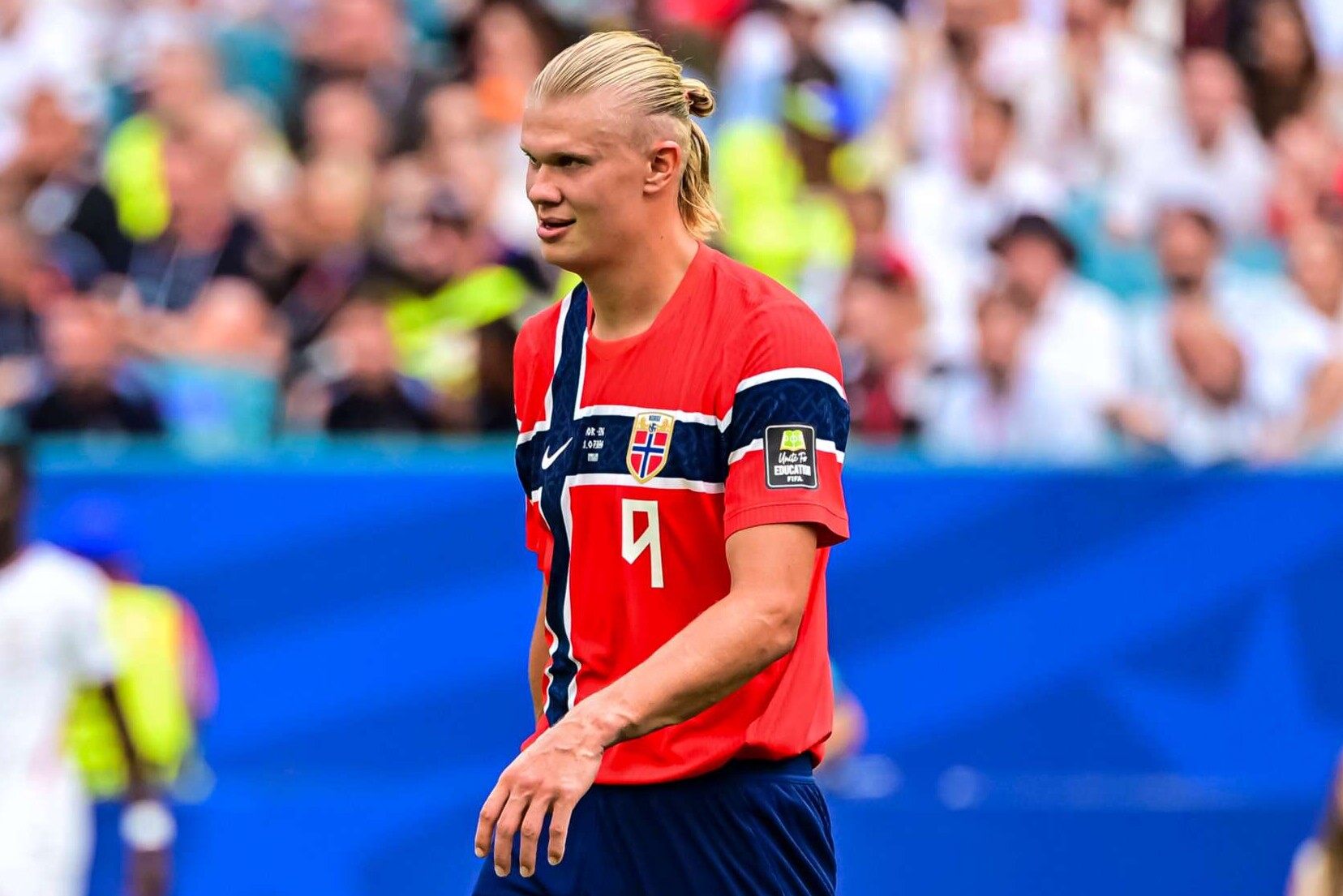Erling Haaland während des Viertelfinal-WM-Spiels zwischen Norwegen und England, 11.07.2026