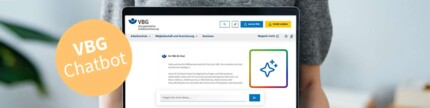 Laptop mit VBG-Chatbot-Webseite