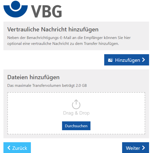 Cryptshare Inhalt der Nachricht