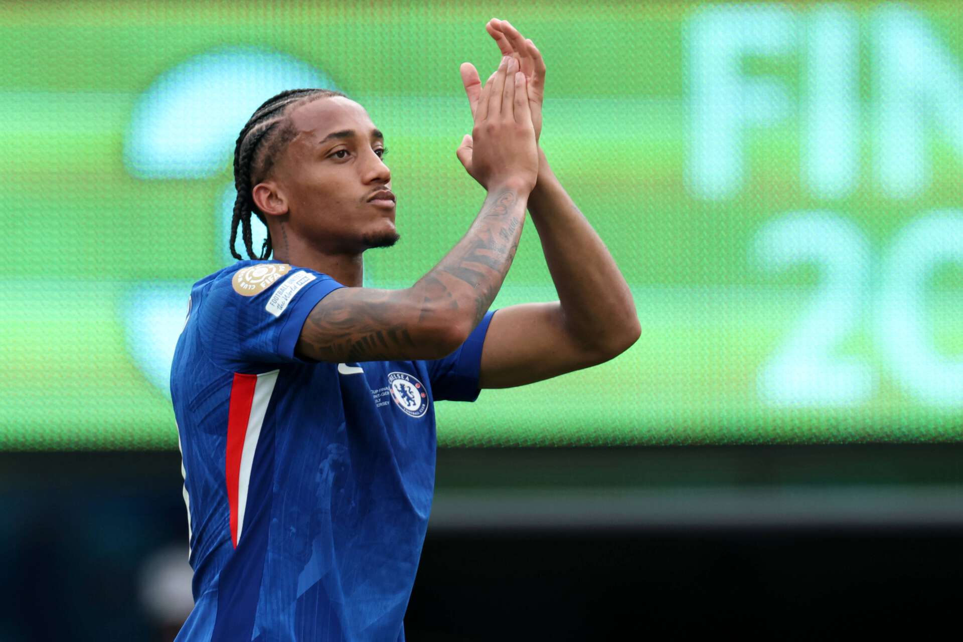 Chelseas Neuzugang Joao Pedro während des Klub-WM-Finalspiels gegen Paris Saint-Germain, das die Engländer  3:0 gewonnen haben. 13.07.2025