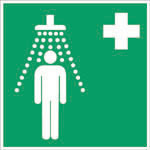 Hinweisschild: Notdusche