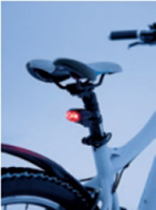 Sattel und Rückleuchte eines Fahrrades