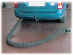 Absaugung laufenden Motors