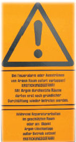 Warnhinweis von Löschanlage