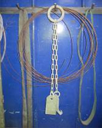 Kette am Wandhaken abgelegt