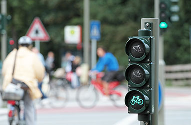 Fahrradampel zeigt Grün