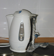 Verschmorte Kaffeemaschine