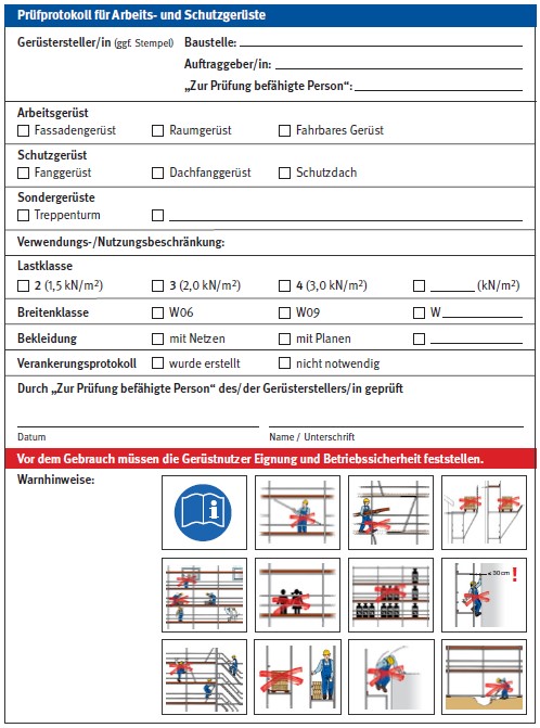 Kennzeichnung von Gerüsten