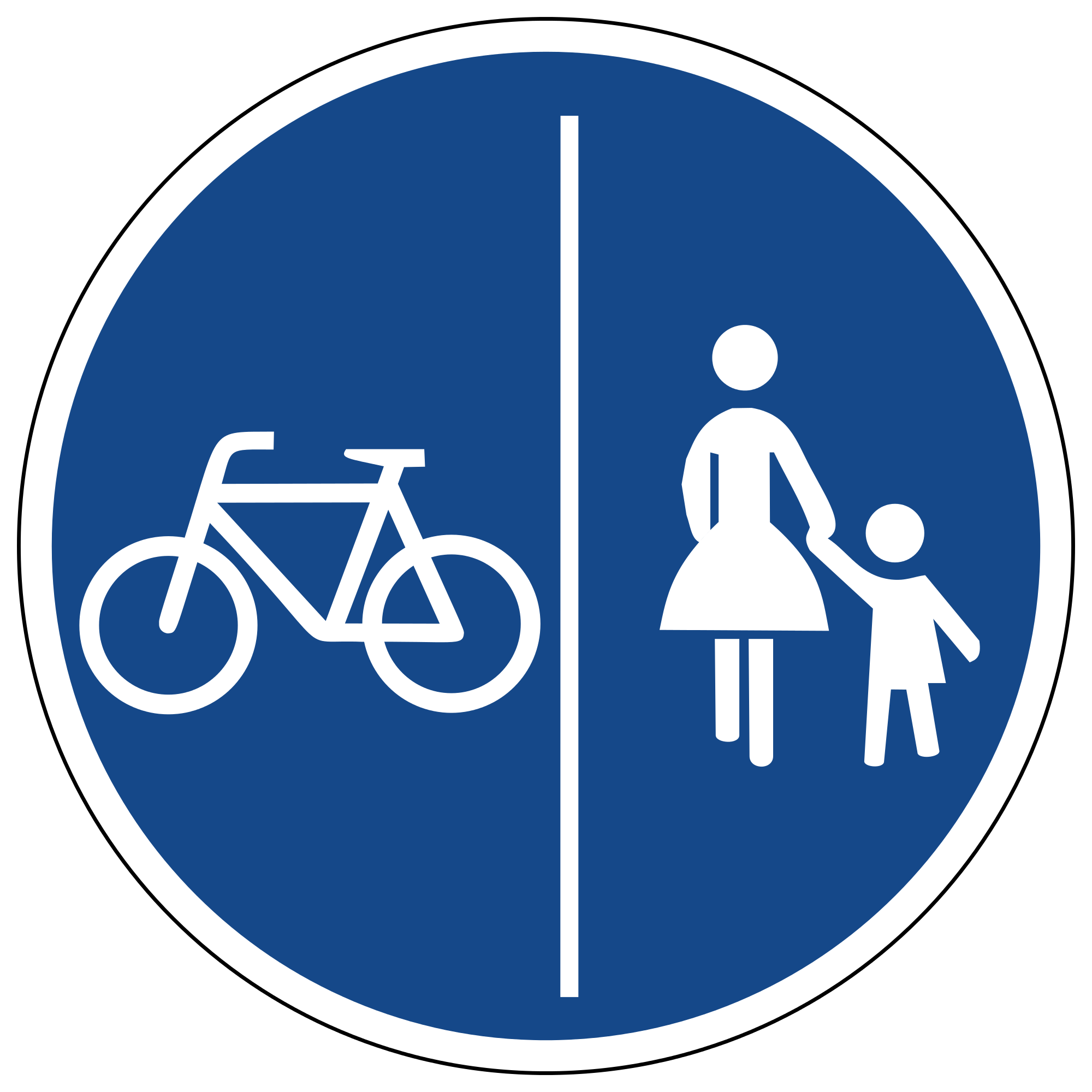 Verkehrsschild: Getrennter Geh- und Radweg 
